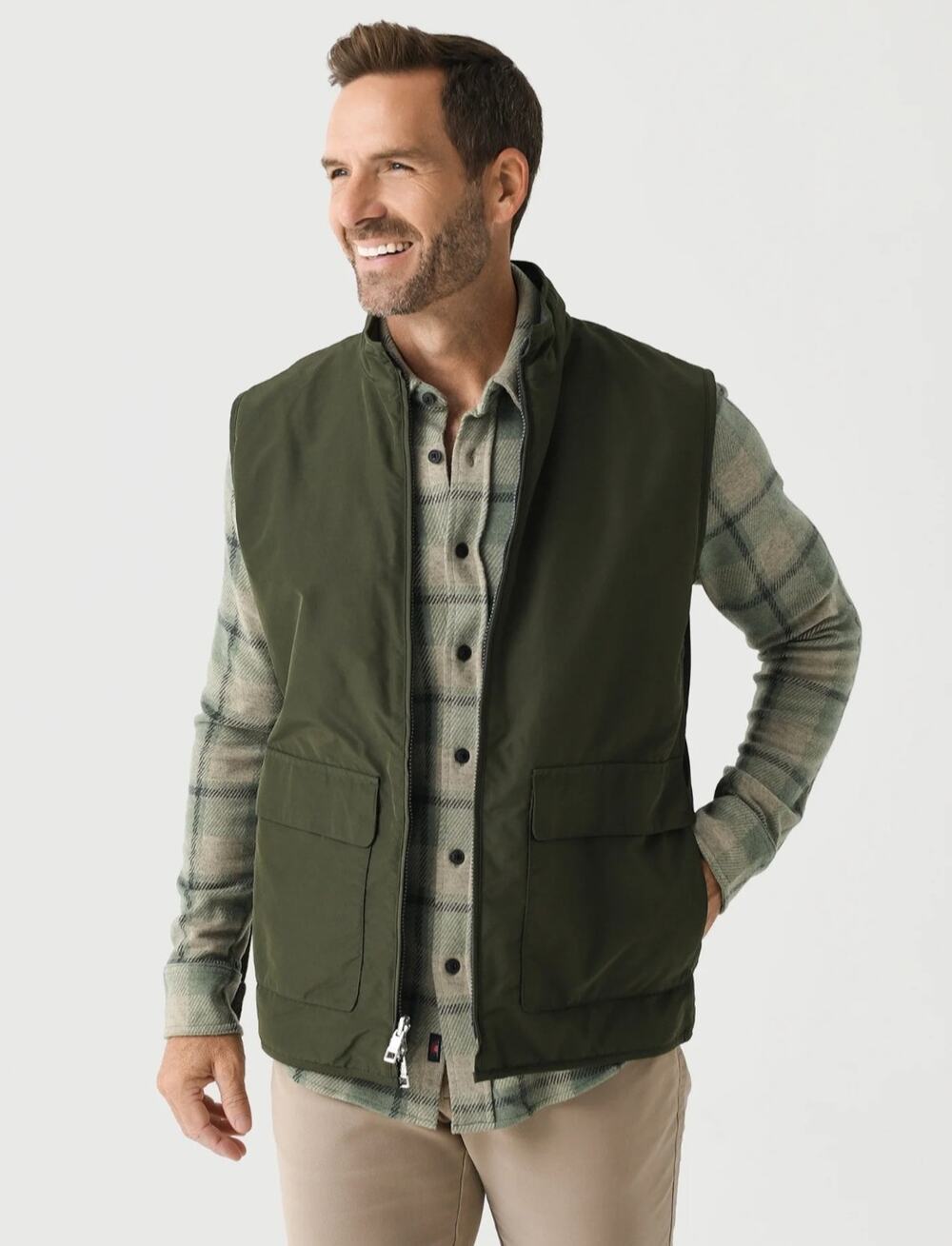NWT Peter Millar Crown Brentwood Reversible Fleece Softshell Vest L $275 Green